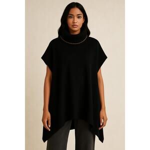 Gispa Oversized Angora Rabbit Wool Poncho Sweater OS